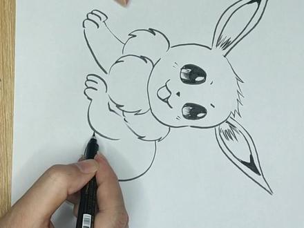 简笔画神奇宝贝教你画可爱的伊布#简笔画 #神奇宝贝 #伊布 #儿童美术