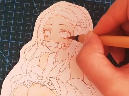 #水彩 #弥豆子因为太长只录了肤色头发#手绘教程