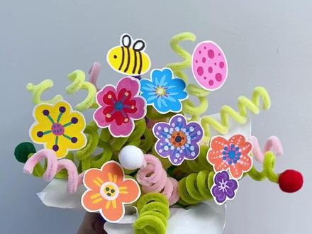 春日立体花花🌺|扭扭棒手工 #春日手工 #扭扭棒花卉 #女神节手工 #春天创意美术 #亲子手工