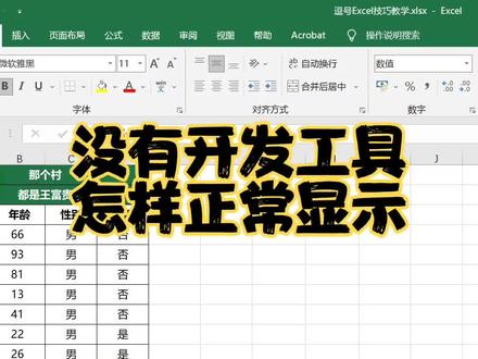 Excel中没有开发工具怎么办? #excel技巧 #office办公技巧 #办公软件技巧