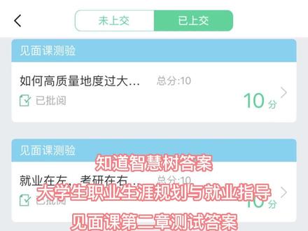 知道智慧树答案大学生职业生涯规划与就业指导见面课第二章测试答案 #智慧树职业生涯规划答案 #知到智慧树答案 #大学生网课答案 #大学生职业生涯规划与就业指导 #智慧树网课答案