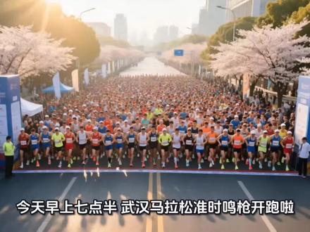 #房博获武汉马拉松半马男子冠军 这樱花季的武汉,因为这场马拉松变得更有活力了。