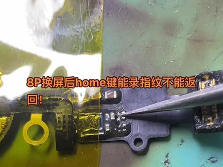8P通病,换屏之后home键能录指纹,没有返回功能修复过程!#手机维修 #芯片级维修 #专业维修