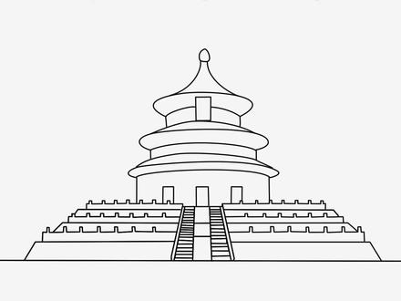 天坛简笔画教程 #简笔画教程 #天坛 #天坛简笔画 #儿童简笔画教程
