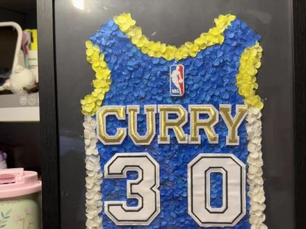 第一次为自己做了一个小手工✅#库里#库里永生花球衣