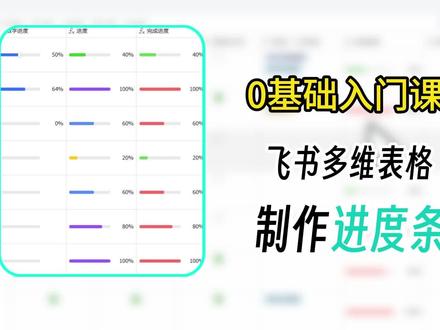 小白也能会!飞书多维表格添加进度条详细步骤 看任务进度全是数字,又乱又难读懂?飞书多维表格进度条字段完美解决:✅ 一键添加,拖拽滑块就能改进度,超方便 ✅ 自定义颜色、百分比格式,直观又好看 ✅ 自动同步更新,多人协作实时看到最新进展,不管是项目台账、任务清单还是目标管理,都能让进度可视化,高效又专业!
#飞书教程 #飞书多维表格 #办公神器 #职场干货 #数据可视化