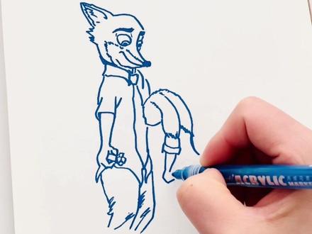 疯狂动物城超级感人一幕#尼克 #朱迪 #疯狂动物城 #可爱简笔画