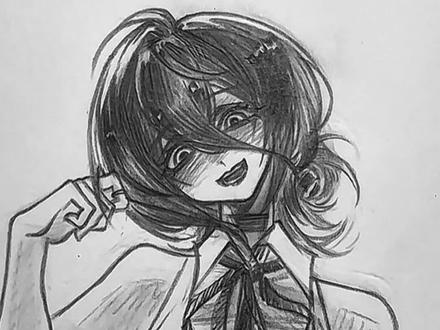 试着画了蕾塞! #电锯人 #蕾塞 #蓝果 #铅笔画 #教程