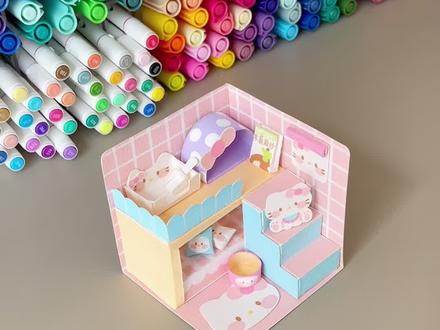 手工教程|自制kitty小屋 #手工diy #手工 #kitty