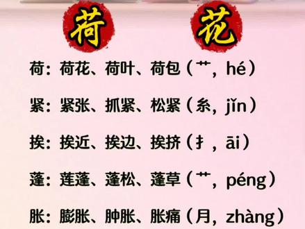 三年级下册《荷花》生字|超全整理✅
不用翻书,直接照着学
会读会写会组词,一课搞定
宝妈必备语文干货🌿#小学语文 #语文知识点 #语文知识分享 #知识分享 #生字预习卡