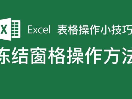 Excel表格操作小技巧,冻结窗格操作方法,你学会了吗?#excel表格 #excel表格零基础教学 #电脑办公小技巧