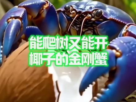 能开椰子又能爬树的金刚蟹#动物#3D视频#科普#生活#涨知识