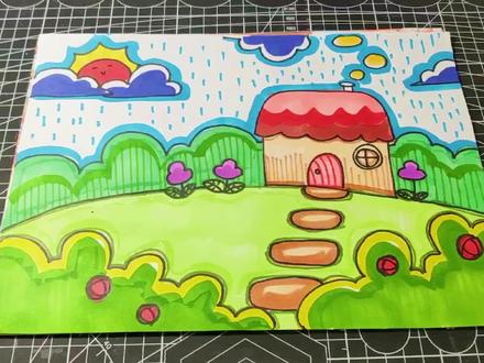 春雨贵如油,今天你的家乡下雨了吗?#马克笔手绘 #手抄报 #小学生手抄报 #创意美术