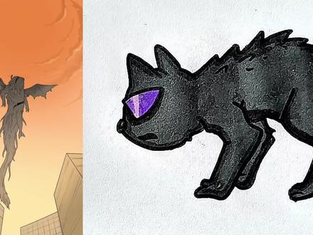 变成碎片的疯狂动物。 #简笔画