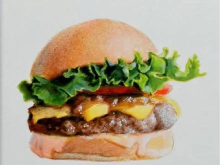 彩铅汉堡包画法,你学废了吗? #一起学画画#彩铅#画画