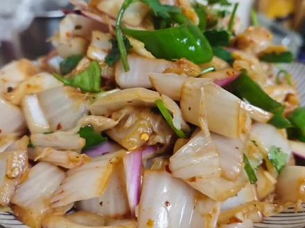 拌酸菜心在家里像我这样做,酸辣爽口下酒下饭嘎嘎香