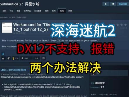 深海迷航2DX12不支持、弹窗报错!两个解决方法分享! #深海迷航2 #深海迷航零度之下 #dx12 #dx12报错 #教程
