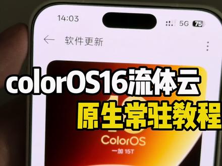 color OS16流体云原生常驻教程 #安卓仿苹果#colorOS16#OPPO主题#流体云