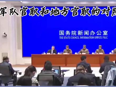 军队官职和地方官职的对照 #国学文化知识 #军旅知识