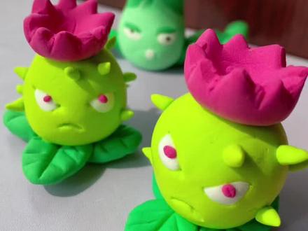 植物大战僵尸|导向蓟 超简单粘土教程 #每日亲子陪伴 #幼儿园手工 #粘土手工 #植物大战僵尸