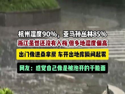 “杭州湿度90%,亚马孙丛林85%”