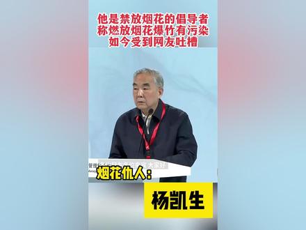 全面禁放烟花的始作俑者,每逢过年想起他! 每日介绍一位专家(第十二期):杨凯生:放烟花污染环境,全面禁止!#燃放烟花 #杨凯生 #砖家 #专家 #过年 @DOU+小助手@DOU+上热门