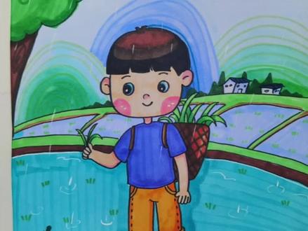 谷雨节气画儿童画#谷雨节气 #少儿美术 #谷雨 #零基础学画画 #少儿创意美术 #每日一画 #儿童简笔画教程