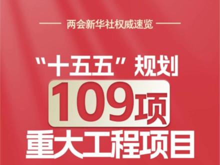 独家速览!“十五五”规划109项重大工程项目#2026全国两会