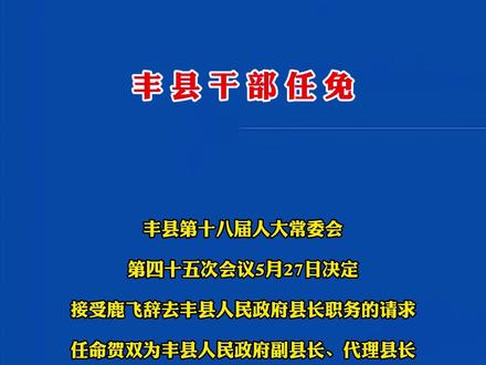 丰县干部任免 #干部任免 #热点 #本地新闻
