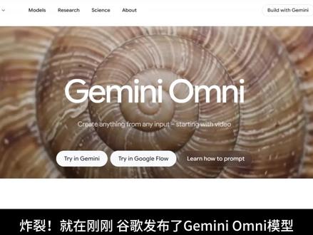 谷歌发布了Gemini Omni模型 #ai #aigc #ai应用
