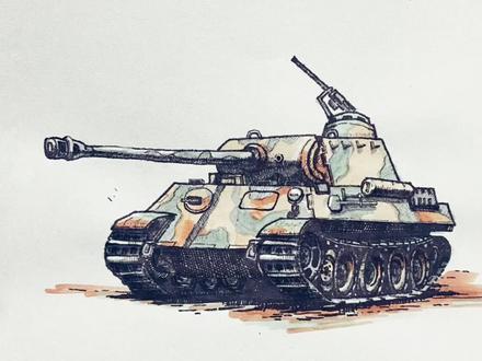 二战最强中型坦克,豹式坦克绘画技巧。#一看就会画坦克 #自学画画 #手绘 #坦克