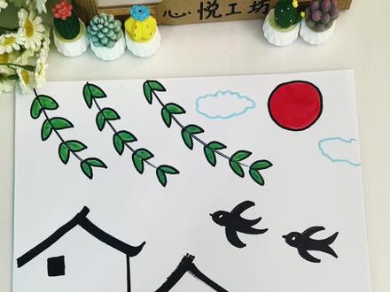 简单的春天主题画#春天主题画 #零基础学画画 #绘画教程