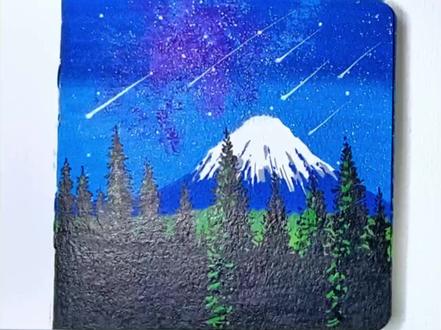 零基础画夜空中最亮的星#零基础学绘画 #跟着抖音学画画#绘画教程#夜空#艺术在抖音