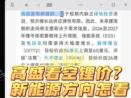 高盛看空锂价?新能源赛道还景气吗?