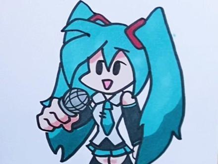 你的初音殿下❤️#简笔画教程 #周五夜放克 #fnf #初音