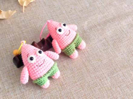 【手工钩织】派大星玩偶挂件钩织视频教程 #钩针教程 #手工钩针