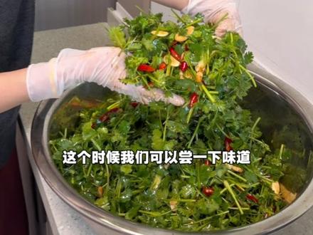婆婆的秘制香菜咸菜教程!做法简单香辣开胃!太下饭了 #香菜咸菜 #下饭菜