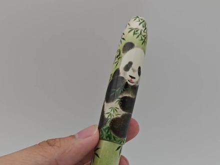 国产莳绘钢笔【八】:国宝熊猫 #钢笔 #莳绘 #熊猫