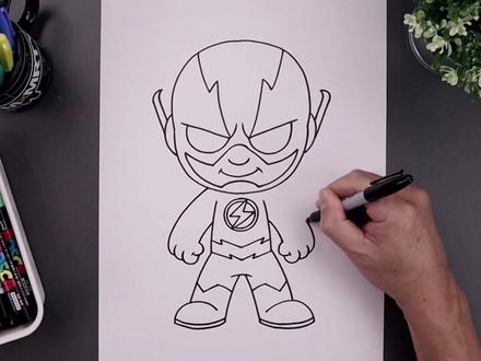 卡通简笔画,手绘漫威超级英雄闪电侠,分步教你画 #简笔画 #儿童简笔画 #绘画 #绘画过程 #手绘 #涂鸦