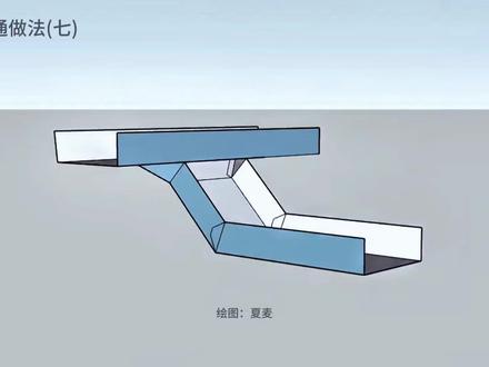 桥架三通制作方法(七),桥架底部做斜下45度三通