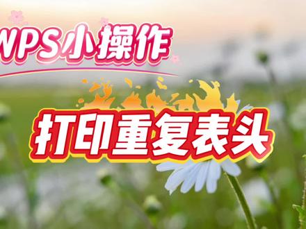 WPS小操作:打印重复表头 #WPS