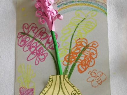 《风信子》油画棒彩砂纸(彩卡纸)