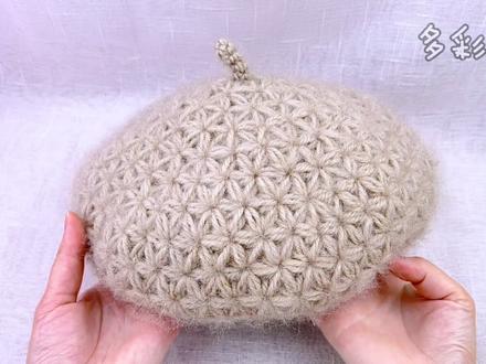 #手工diy #手工编织 #钩针帽子教程 苍兰花贝雷帽教程1