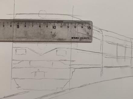手绘韶山3型电力机车,陪伴儿时的火车 #手绘 #画画 #马克笔