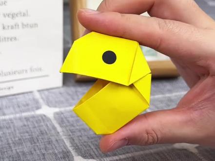 教你折一个好玩的折纸吃豆人#手工diy #折纸