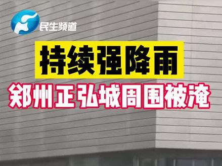 持续强降雨 郑州正弘城周围被淹#郑州暴雨