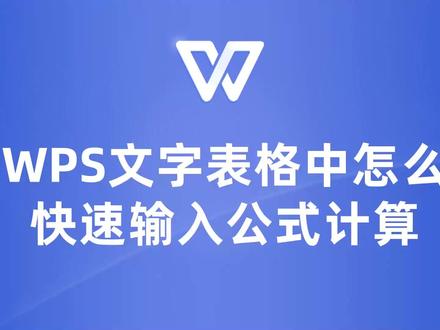 超实用教程!WPS文字表格中如何快速输入公式计算 #wps #wps教程 #wps教学 #wps文档
