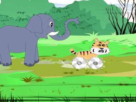 老虎刚来到非洲,就被一只大象追着跑 #原创动画