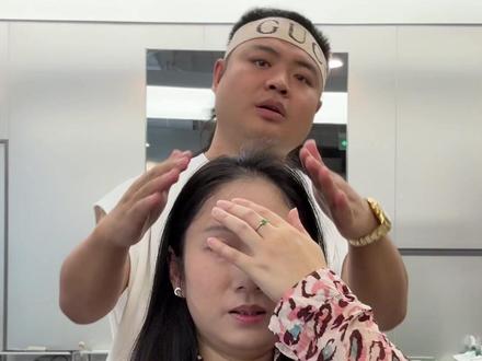 方圆脸额头窄发际线后移挑战用一个斜分刘海解决 全程无删减一刀切教程分享#方圆脸 #短发 #发型教程 #刘海教程