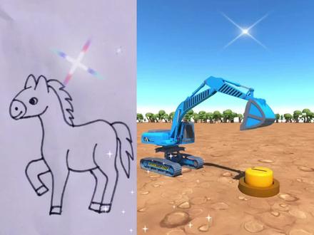 #儿童简笔画#儿童动画#工程车#挖土机儿童简笔画